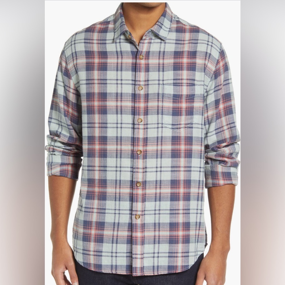 Rails Wyatt Relaxed Plaid Cotton Button Up Shirt in Kaleidoscope Sage